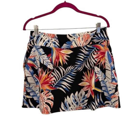Tommy Bahama Golf Floral Skort Athletic Large Athleisure Botanical Tropical - Picture 1 of 7